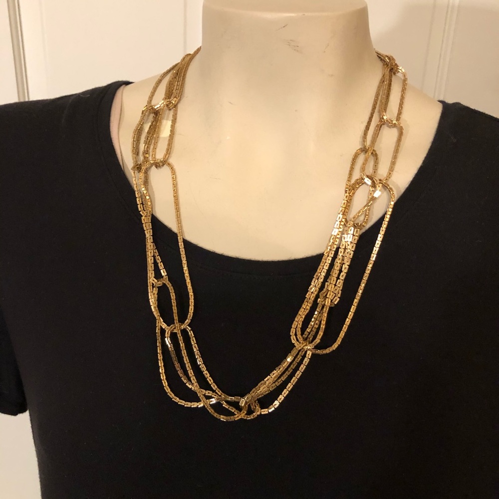 Funky gold tone necklace